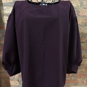 Maroon blouse, Bishop/peasant 3/4 length sleeve.